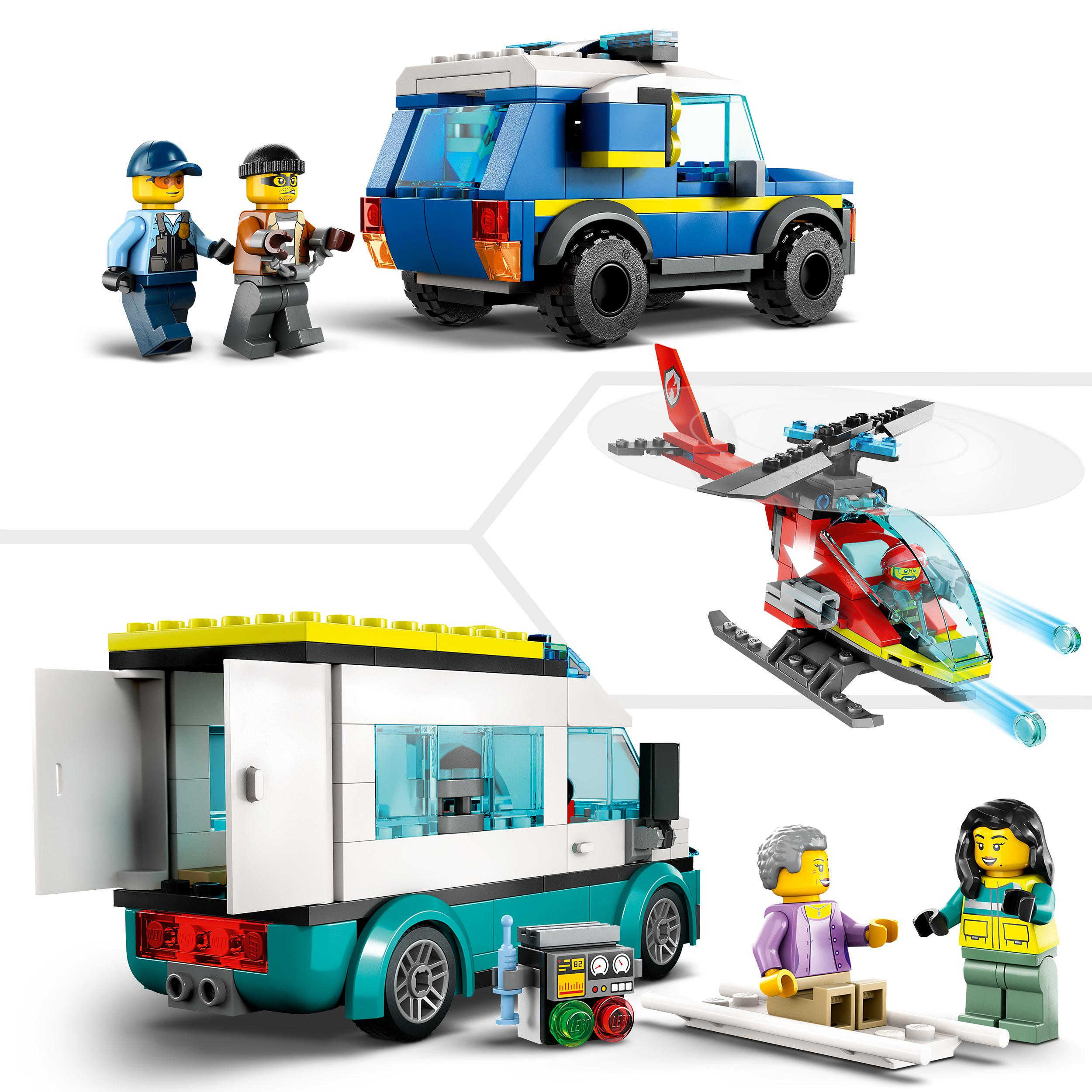 City Hauptquartier der Mehrfarbig 60371 Rettungsfahrzeuge Bausatz, LEGO