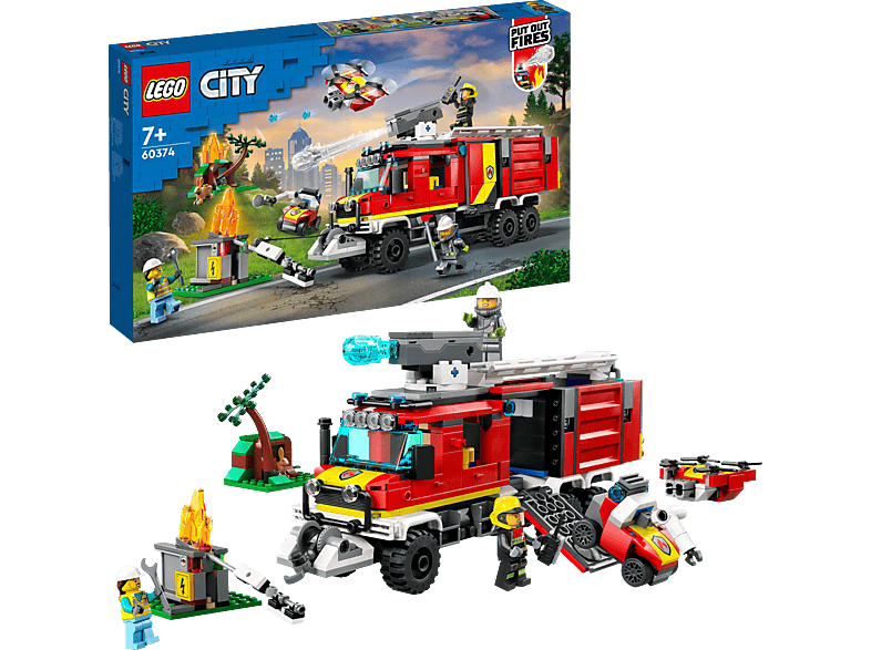 LEGO City 60374 Einsatzleitwagen der Feuerwehr Bausatz, Mehrfarbig