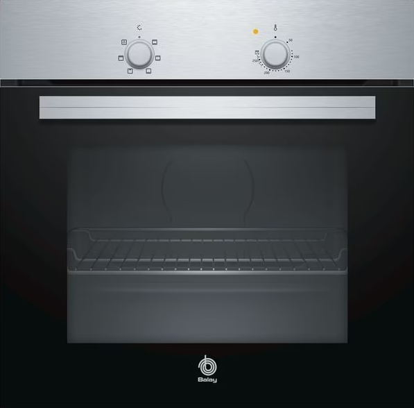 Horno - Balay 3HB1000X0, 60 cm, 71 L, 5 funciones, Puerta abatible, A, Inox