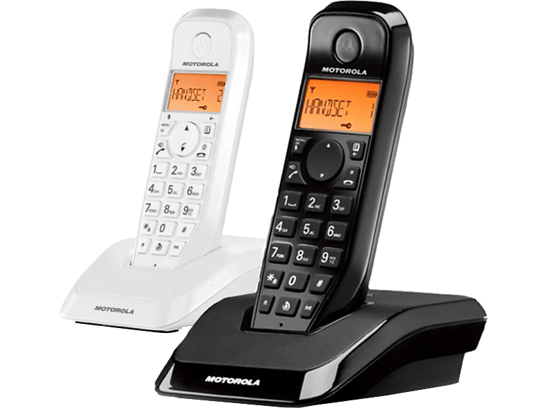 Motorola Draadloze Telefoon S1202 Dect Duo Mix Black&white (s1202wb)