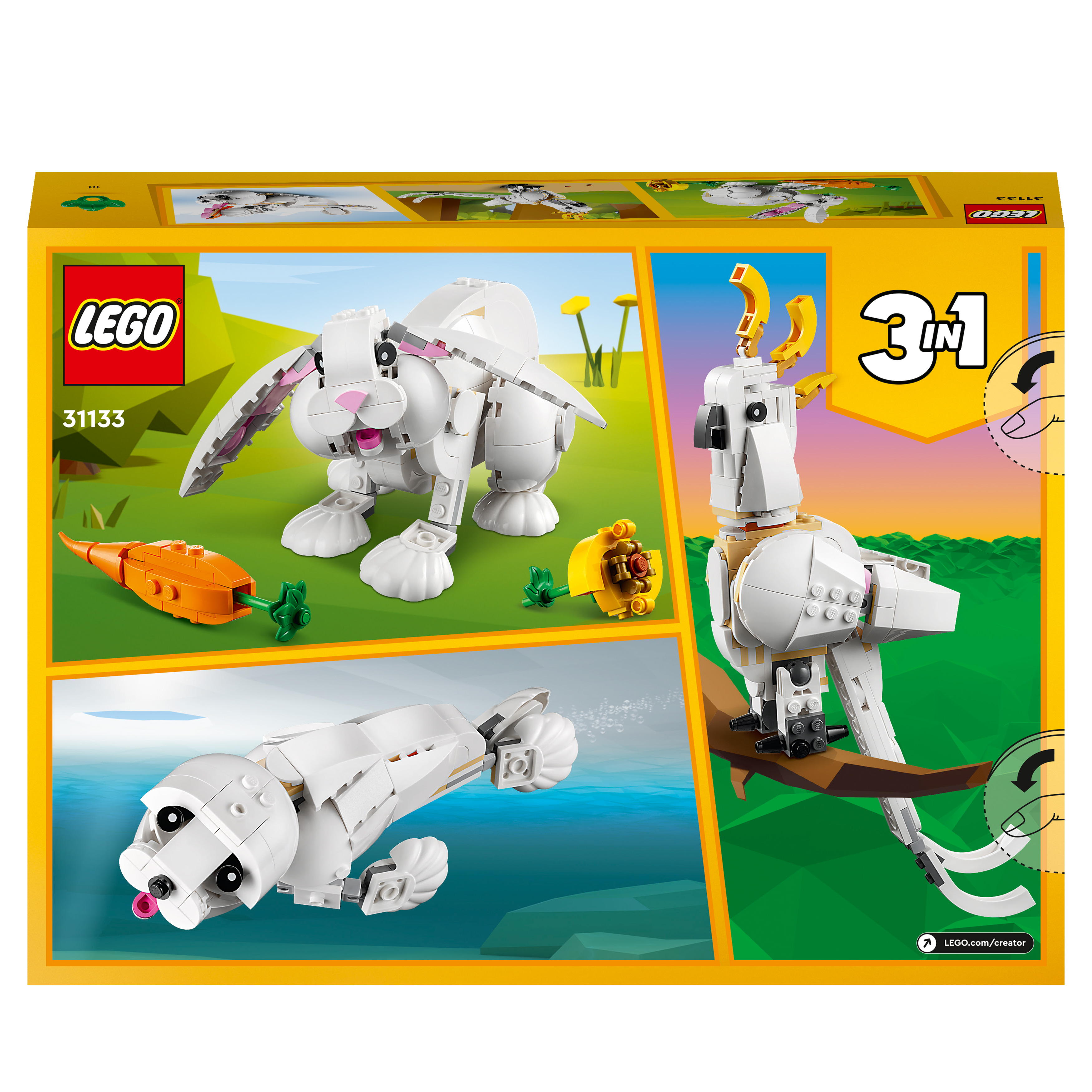 LEGO Creator 31133 Weißer Mehrfarbig Hase Bausatz