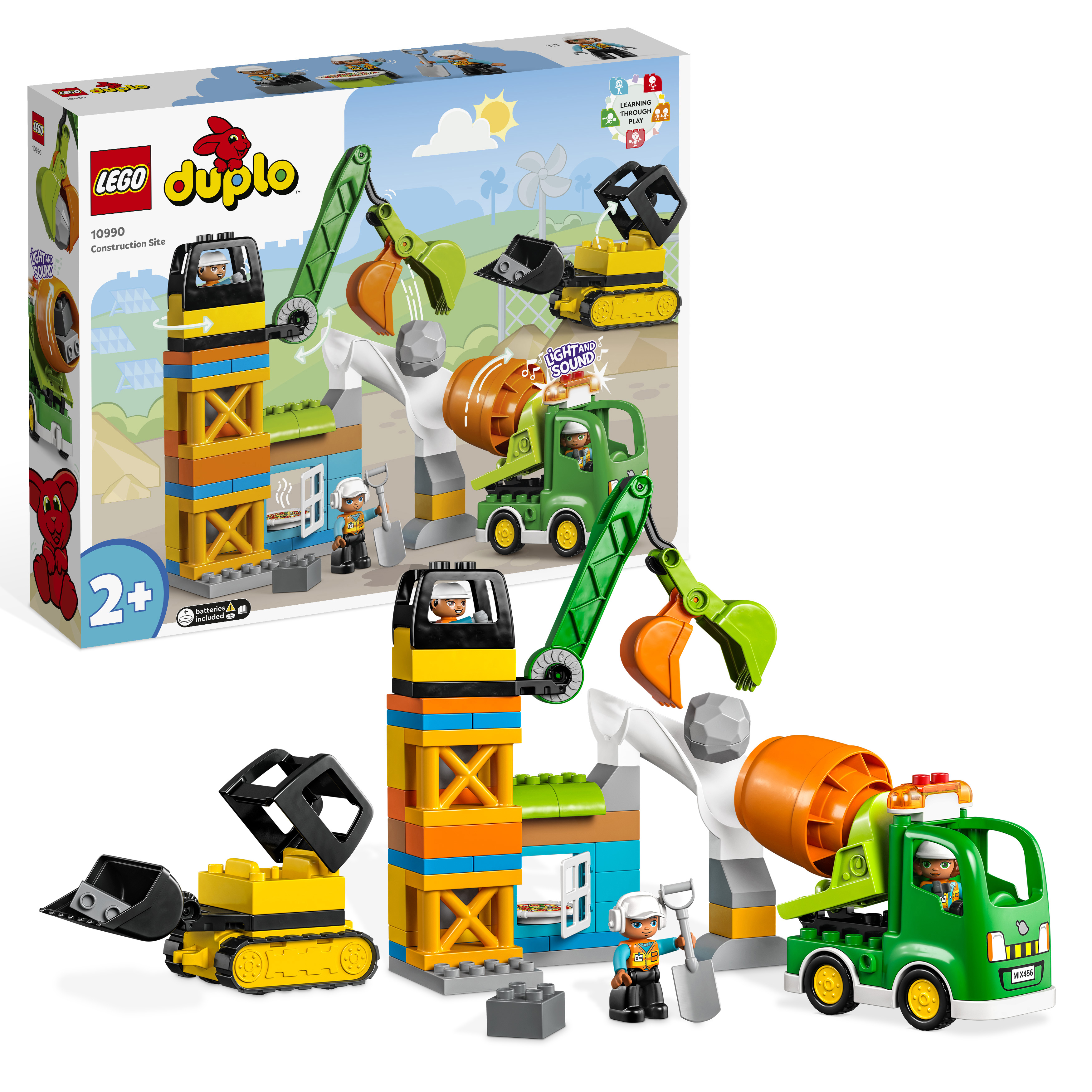 LEGO DUPLO Town Mehrfarbig Bausatz, 10990 mit Baustelle Baufahrzeugen