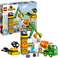 LEGO DUPLO Town 10990 Baustelle mit Baufahrzeugen Bausatz, Mehrfarbig