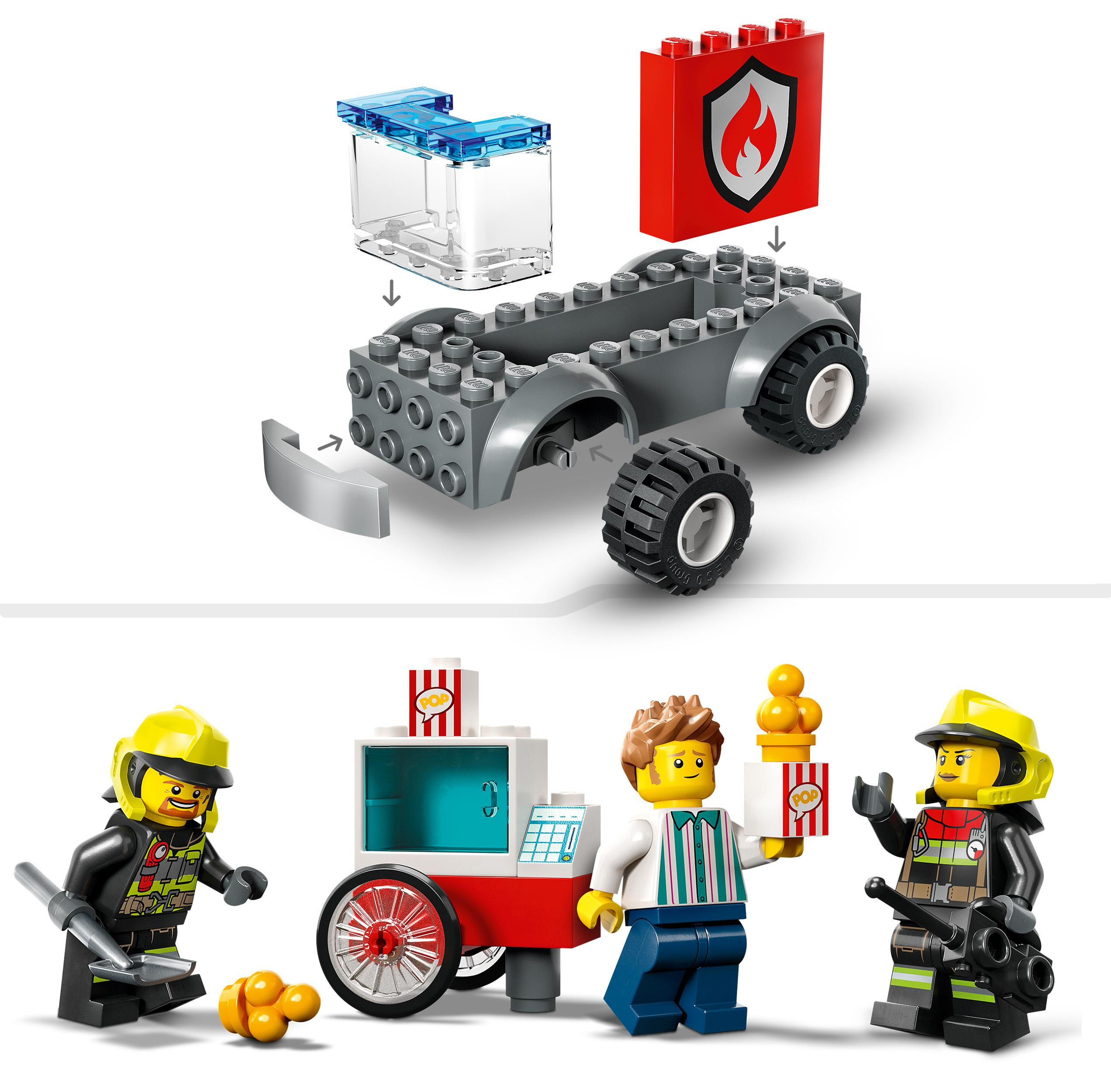 LEGO Mehrfarbig 60375 Feuerwehrstation Löschauto und Bausatz, City