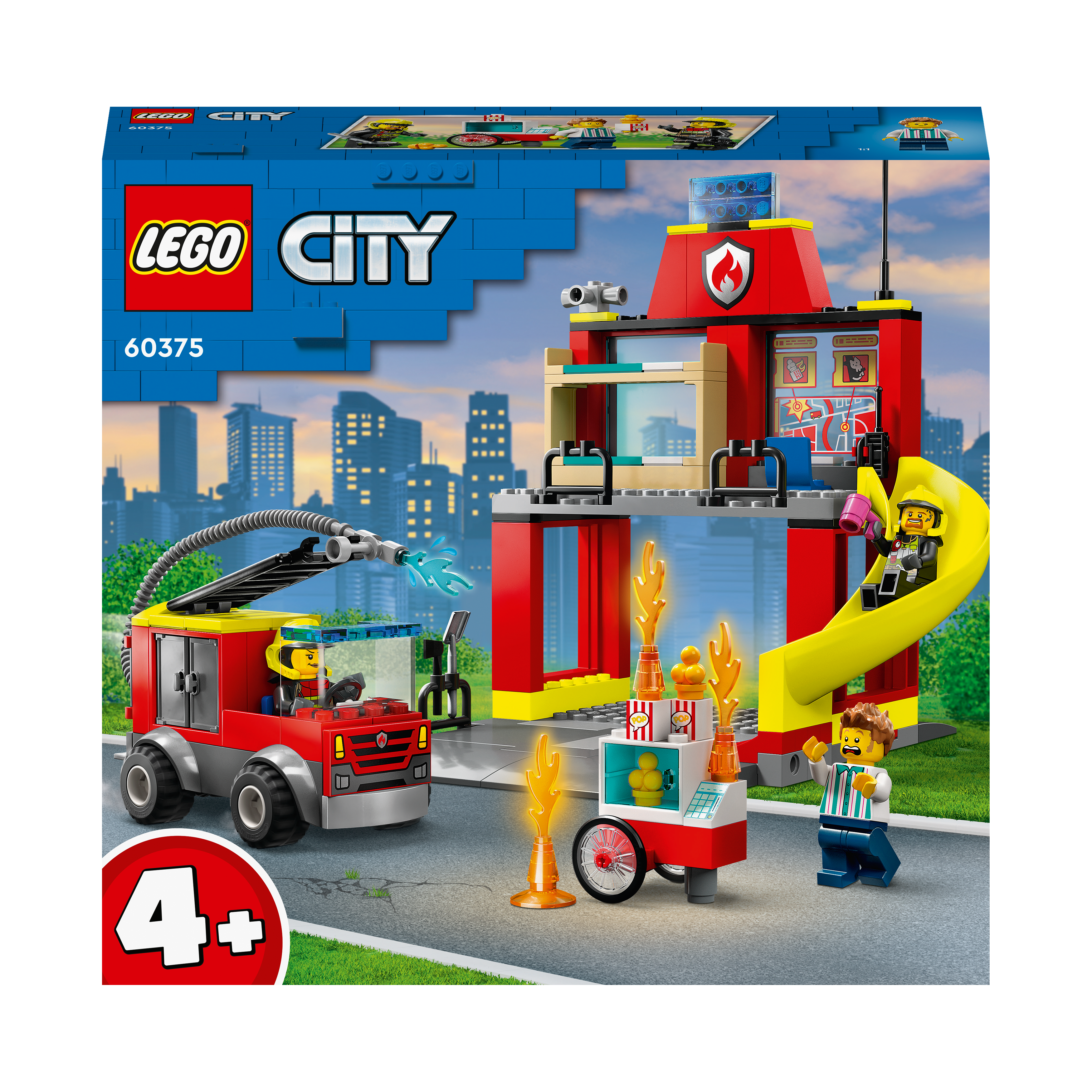 LEGO City 60375 Feuerwehrstation Bausatz, Löschauto Mehrfarbig und