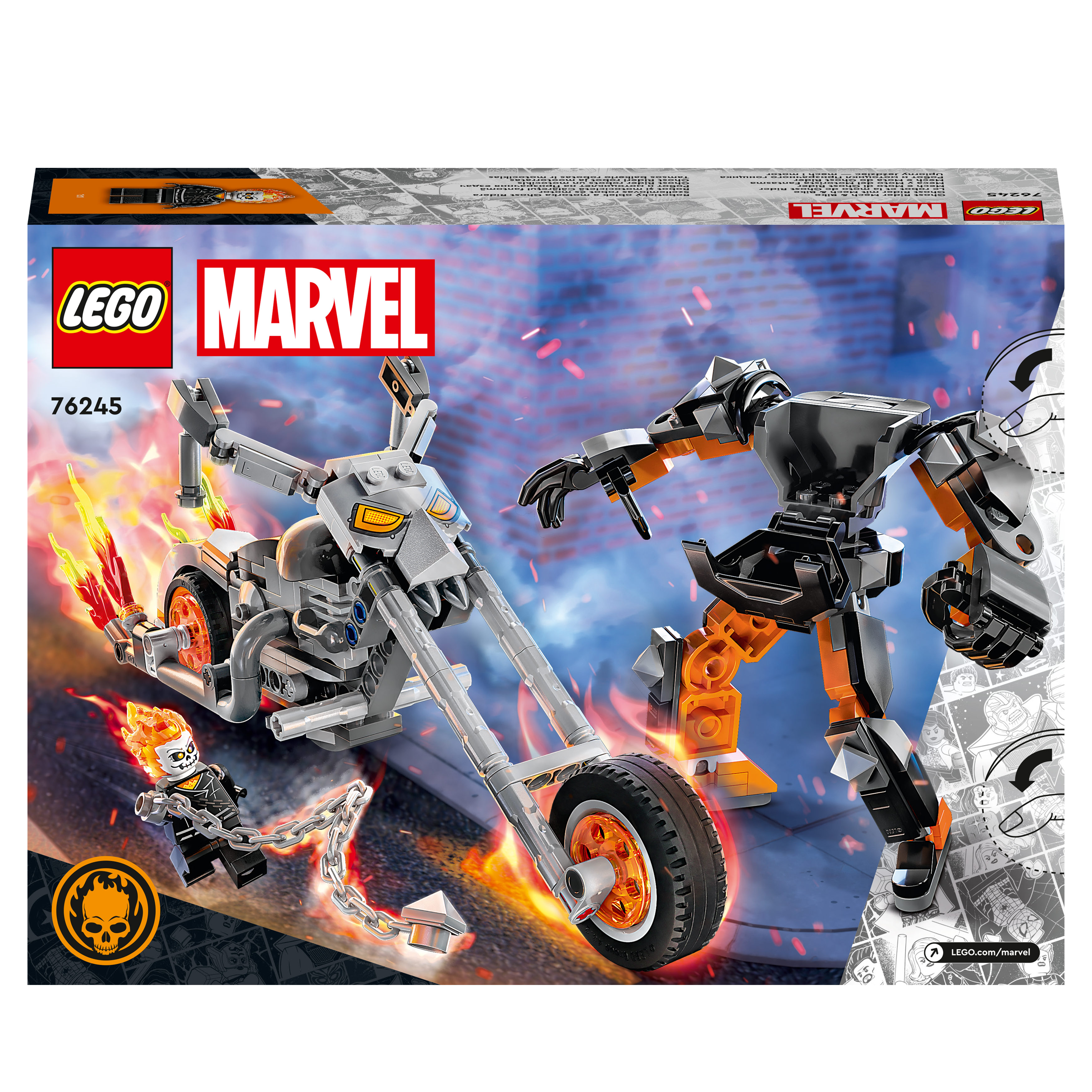 LEGO Marvel & mit Mech Bausatz, Mehrfarbig Bike Rider Ghost 76245