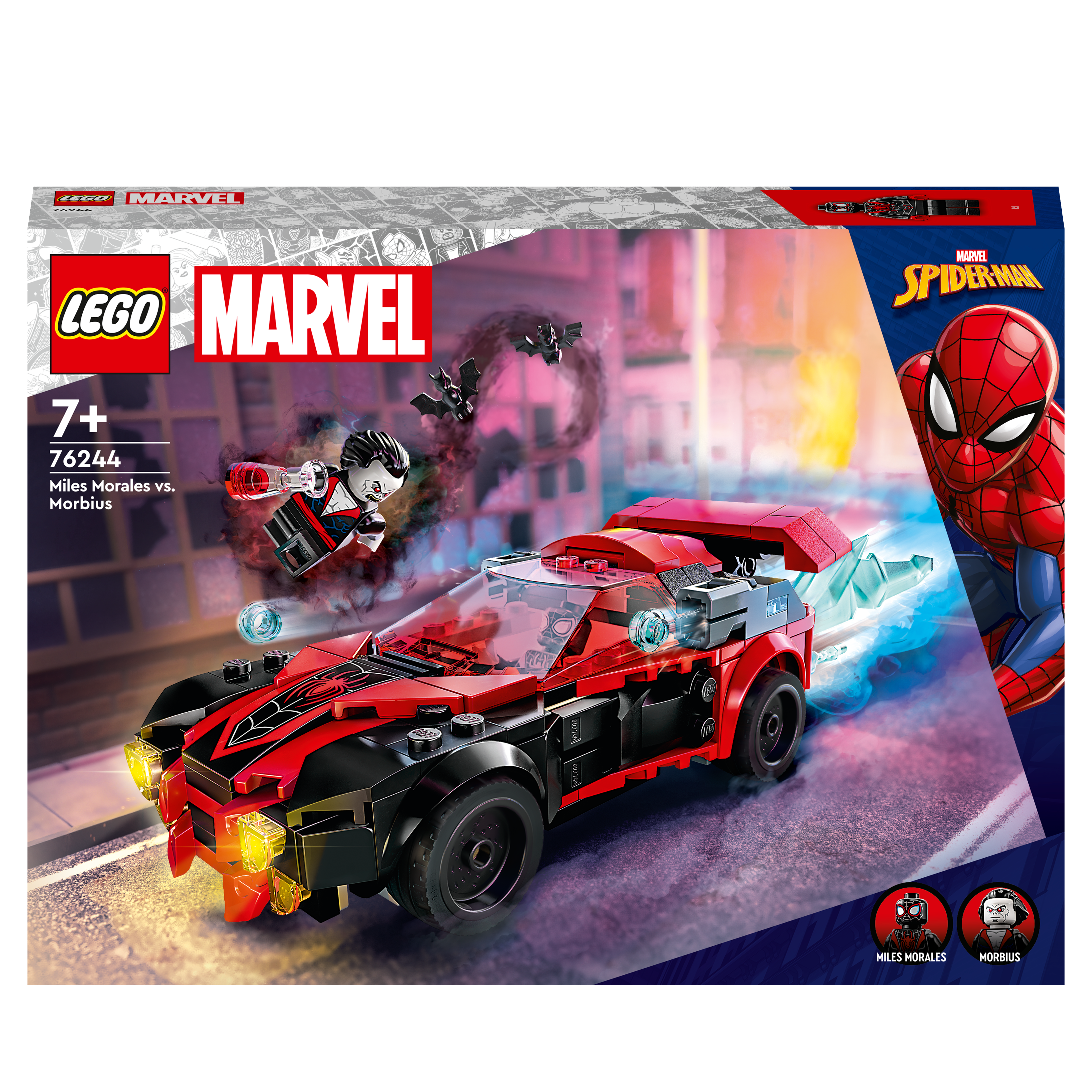 LEGO Marvel 76244 Miles Morales Mehrfarbig Bausatz, Morbius vs