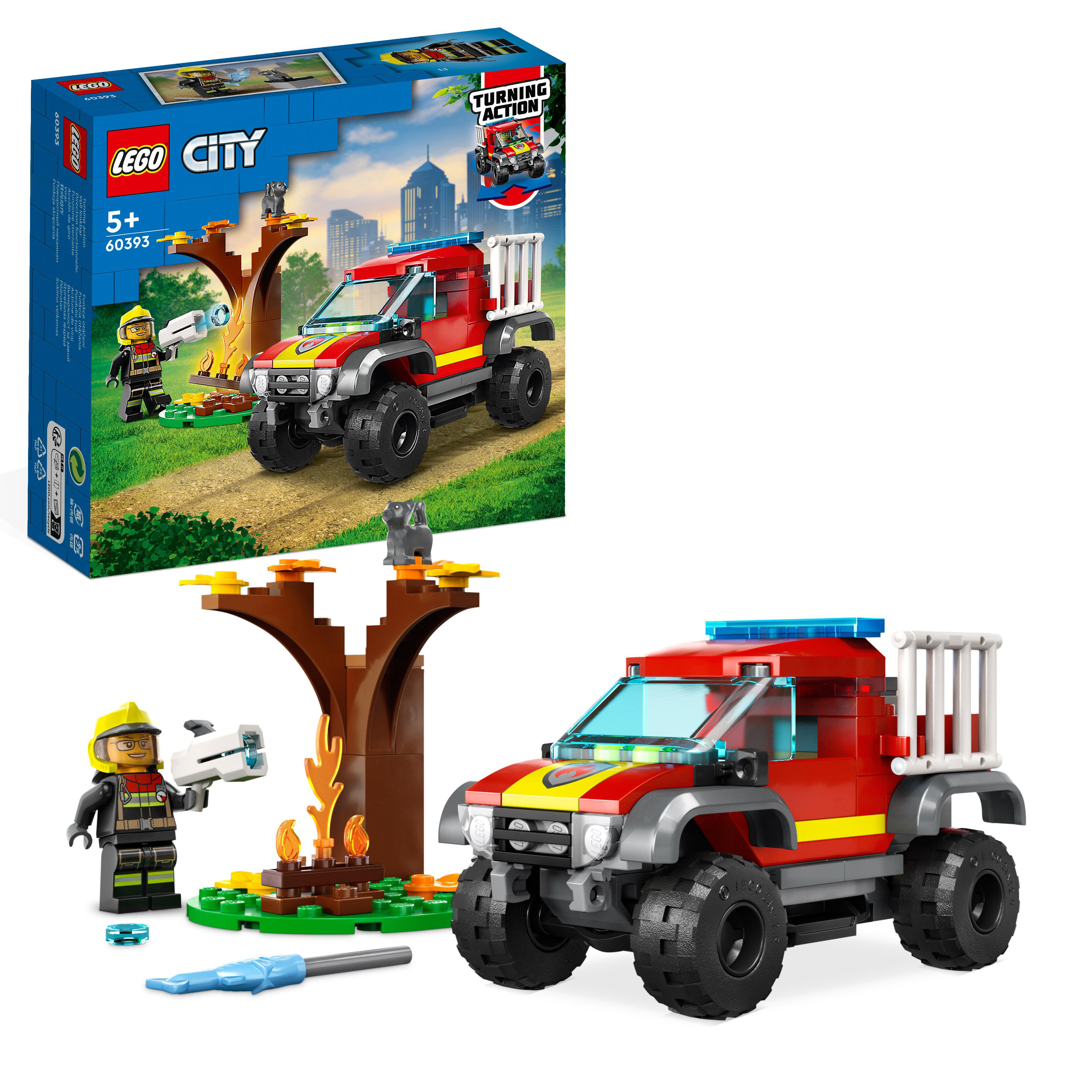 LEGO Bausatz, Mehrfarbig City 60393 Feuerwehr-Pickup