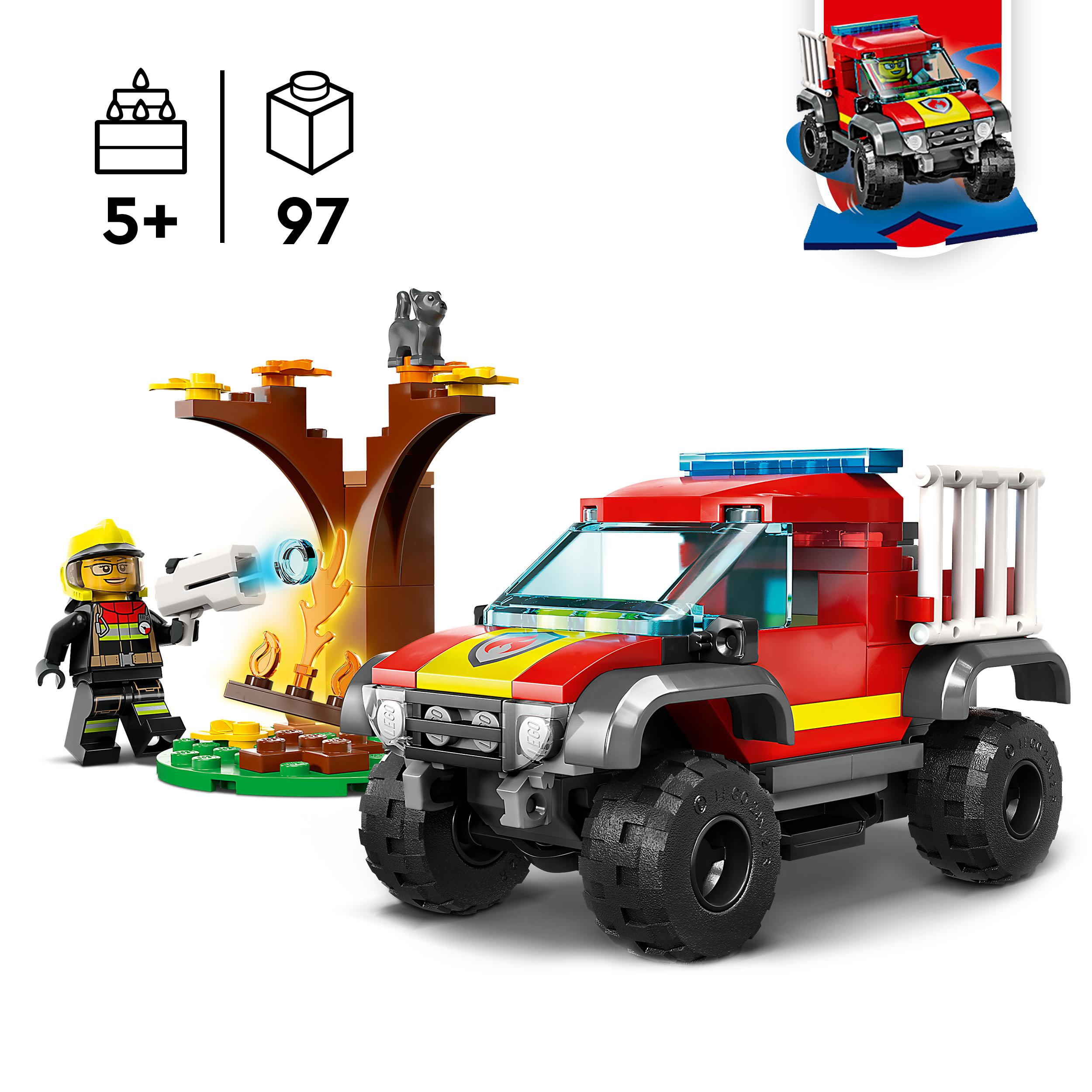 LEGO City 60393 Feuerwehr-Pickup Bausatz, Mehrfarbig
