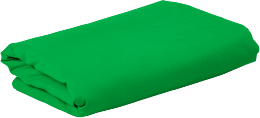 Grüner Stoff gefaltet, ein Greenscreen. Weißer Hintergrund.