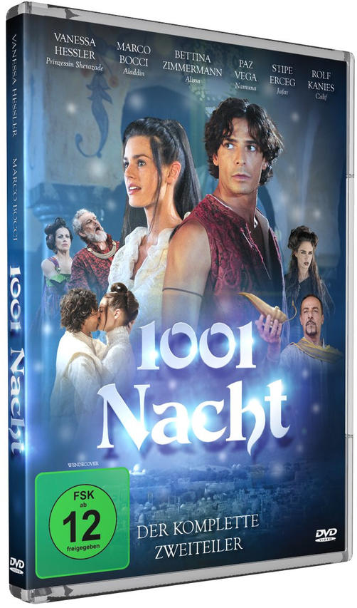 DVD-Box mit dem Film „1001 Nacht“ mit Hauptdarstellern auf dem Cover und einem grünen FSK-Label.