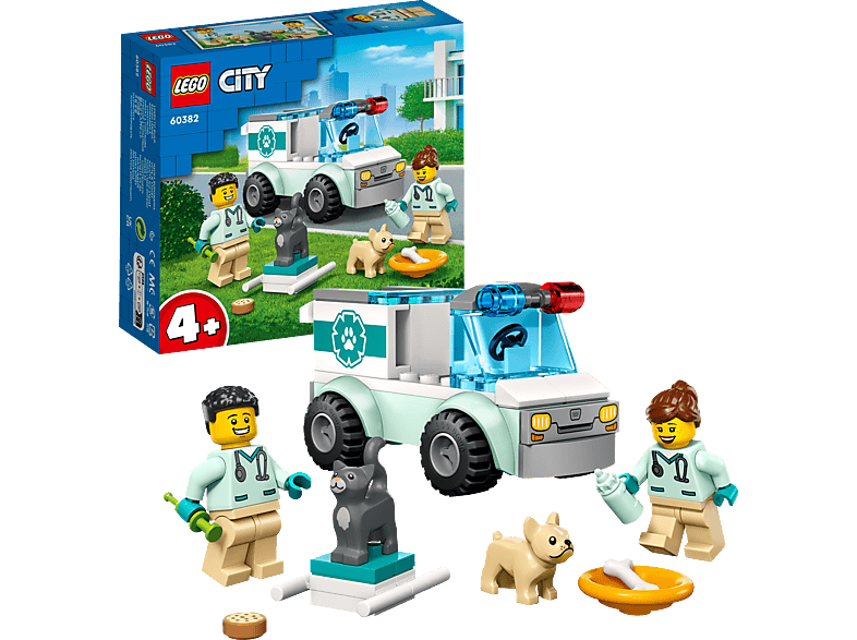 LEGO City 60382 Tierrettungswagen Bausatz, Mehrfarbig