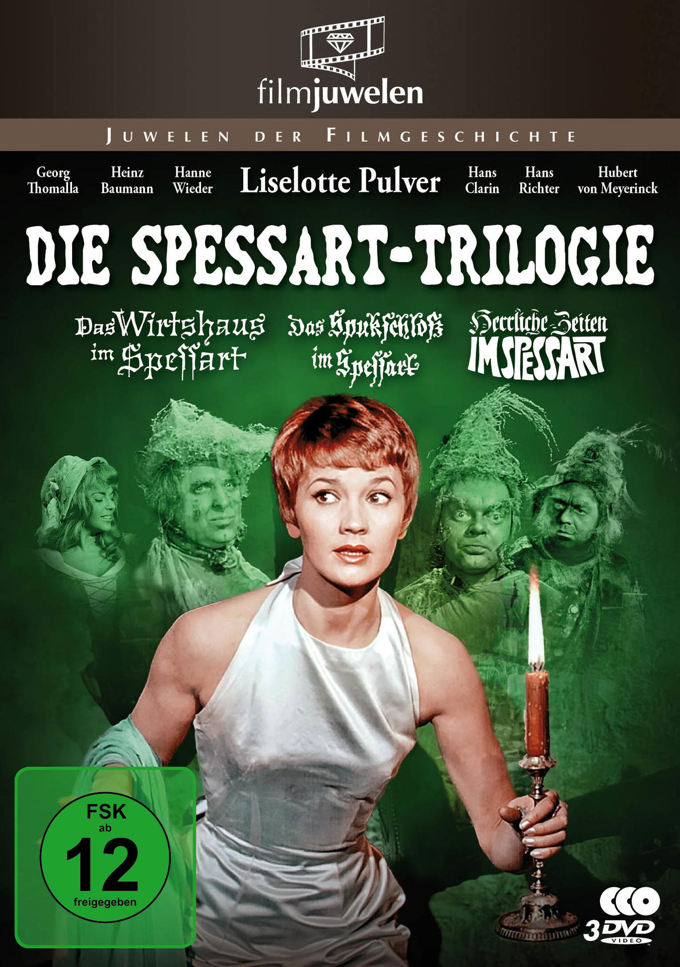 DVD-Cover: Eine Frau in weißem Kleid hält eine Kerze, andere Personen im Hintergrund.