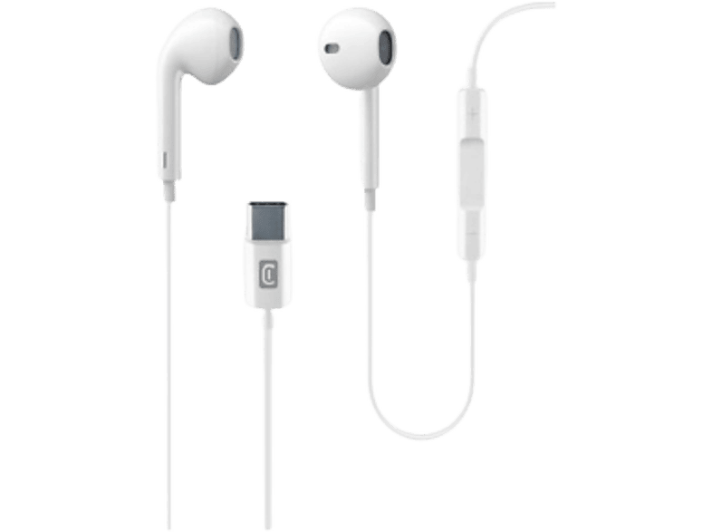 Auriculares de botón - CellularLine Orbit AUORBITTYPECW, Micrófono, USB-C, Blanco