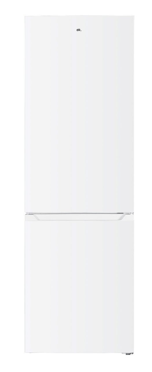 Frigorífico OK blanco con dos puertas.