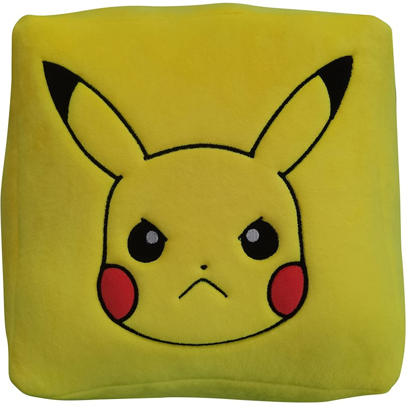 Imagen de un peluche de Pikachu, amarillo con expresión enfadada y mejillas rojas.