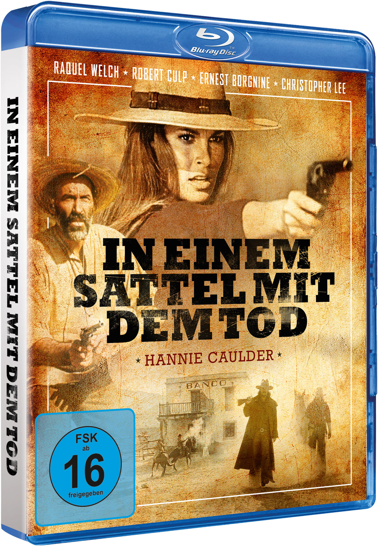 Blu-ray-Hülle mit Western-Motiv. Mit Raquel Welch und Robert Culp.