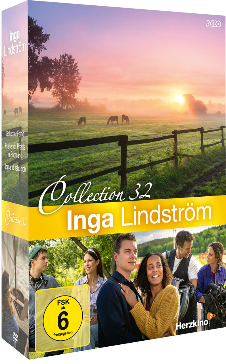 DVD-Box mit sonniger Landschaft und Pferden. Sie zeigt eine Filmsammlung mit Schauspielern und einem Sonnenuntergang.