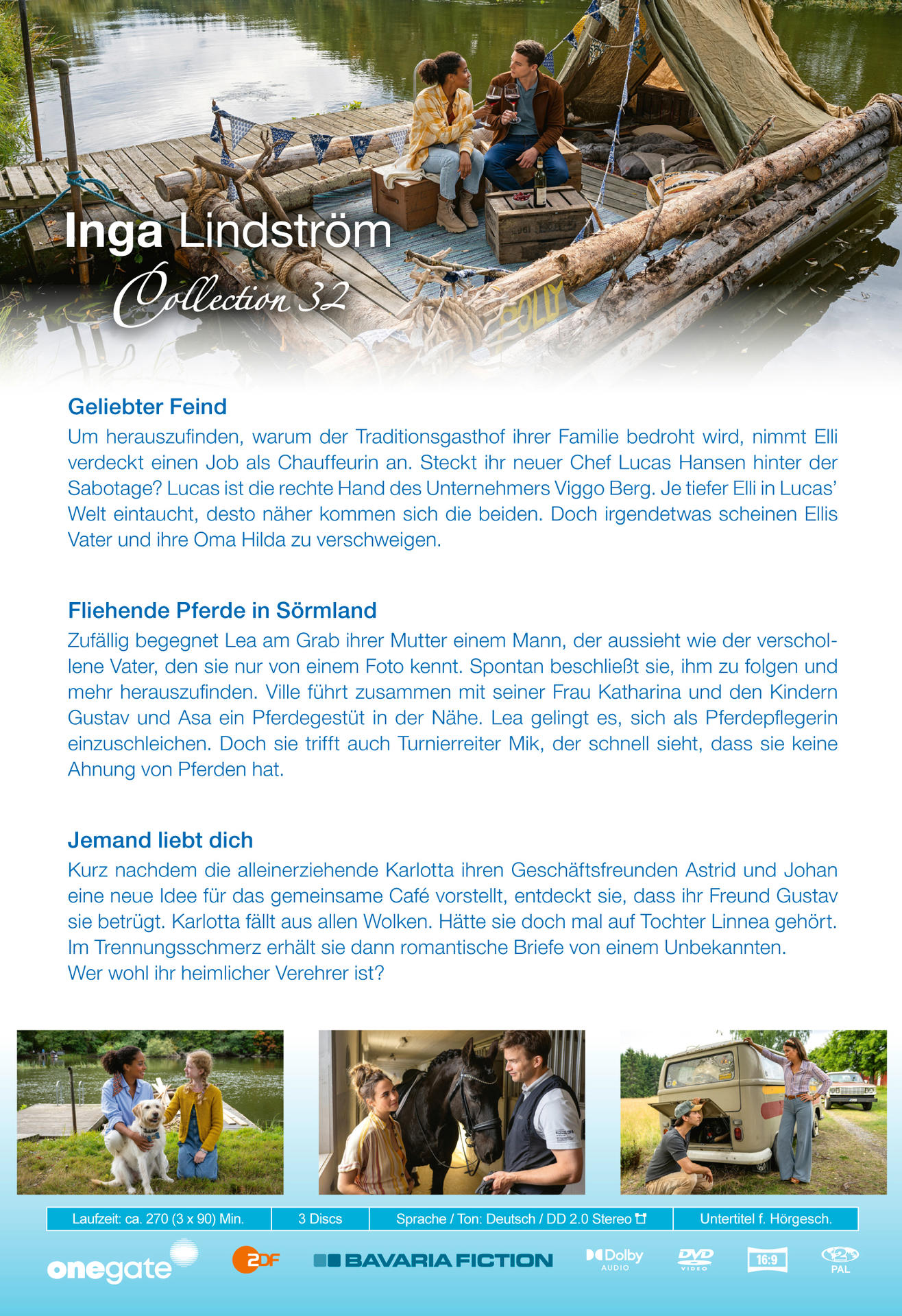 DVD-Cover mit Text und Bildern, die eine Filmszene mit Personen auf einem Floß zeigen.