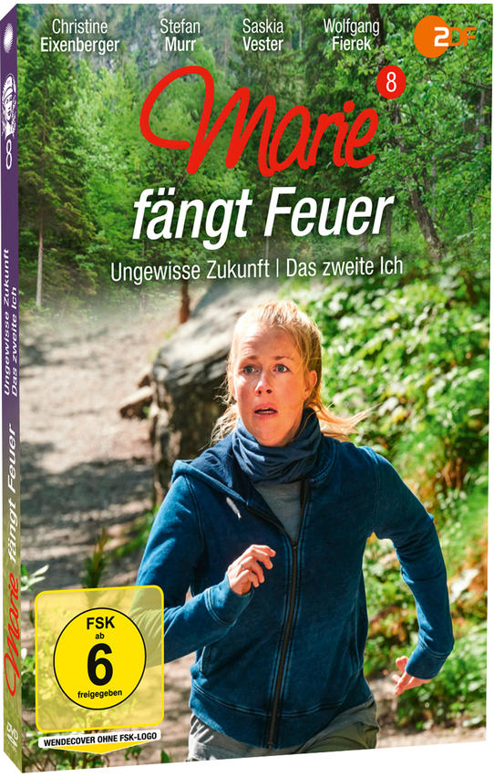 DVD-Cover: eine Frau rennt mit besorgtem Gesichtsausdruck in einem Wald. Text auf Deutsch.
