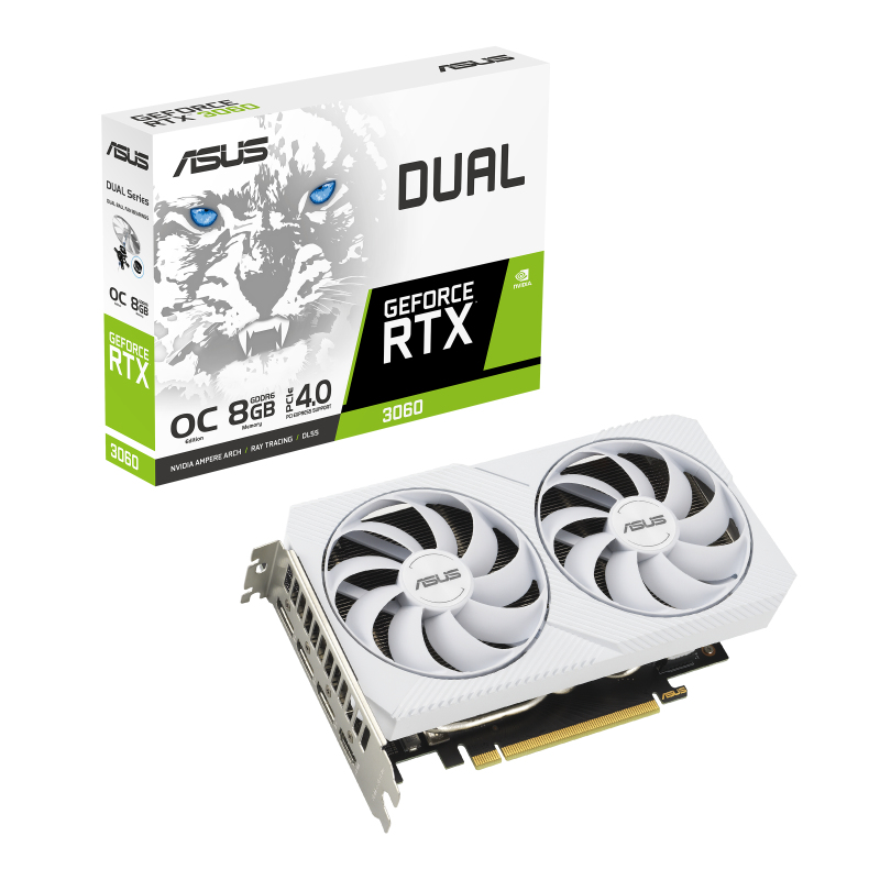 ASUS DUAL-RTX3060-O8G Weiß (NVIDIA, Gaming-Grafikkarte)