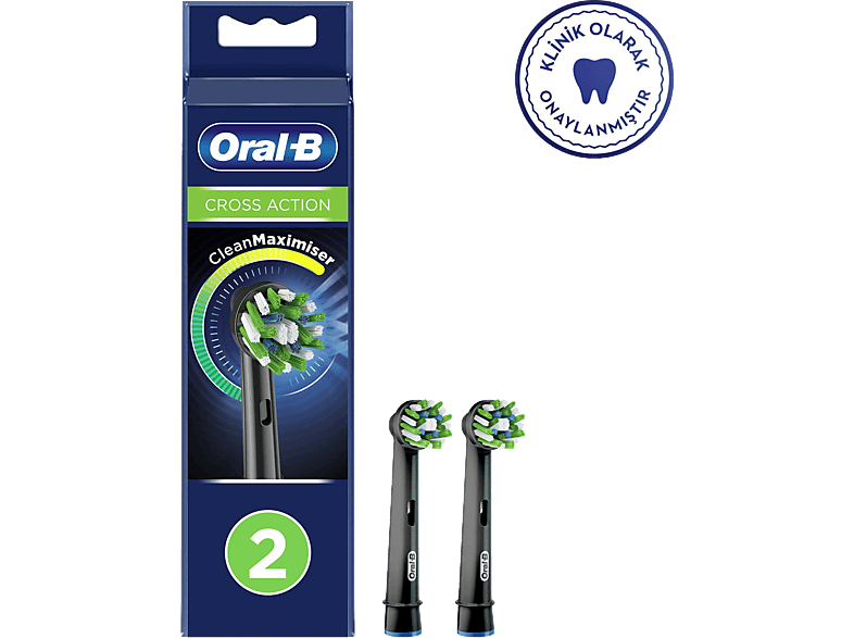 ORAL B EB 50 Cross Action 2'li Diş Fırçası Yedek Başlık Siyah_0