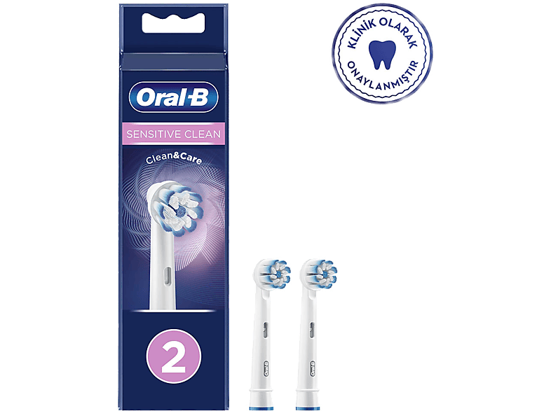 ORAL B EB 60 Sensitive Clean 2'li Diş Fırçası Yedek Başlık Beyaz_0