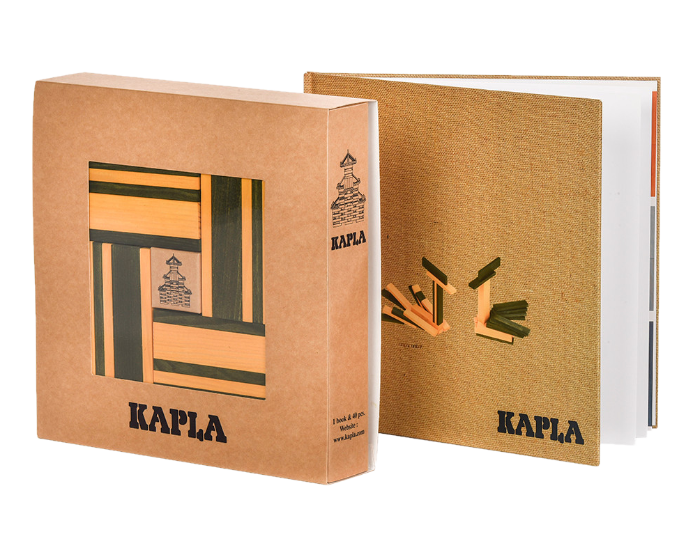 KAPLA Color - Konstruktionsspiel + Buch (Grün/Gelb)