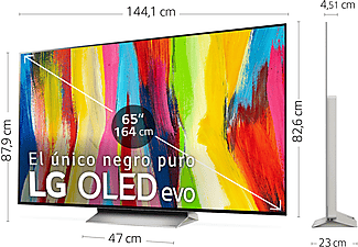 TV OLED 65" - LG OLED65C25LB, OLED 4K, Procesador α9 Gen5 AI Processor 4K, Smart TV, DVB-T2 (H.265), Blanco