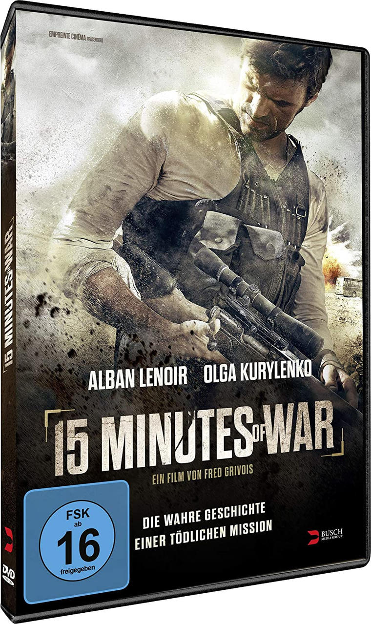 DVD-Hülle für '15 Minutes of War', Filmszene mit Schauspielern.