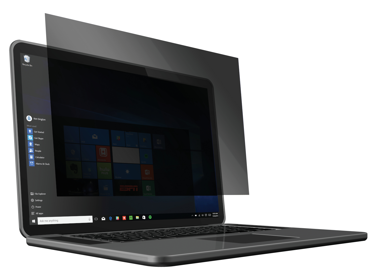 KENSINGTON Betekintésvédelmi szűrő fólia 15,6" 16:10, 2 irányú védelem, eltávolítható (628199)