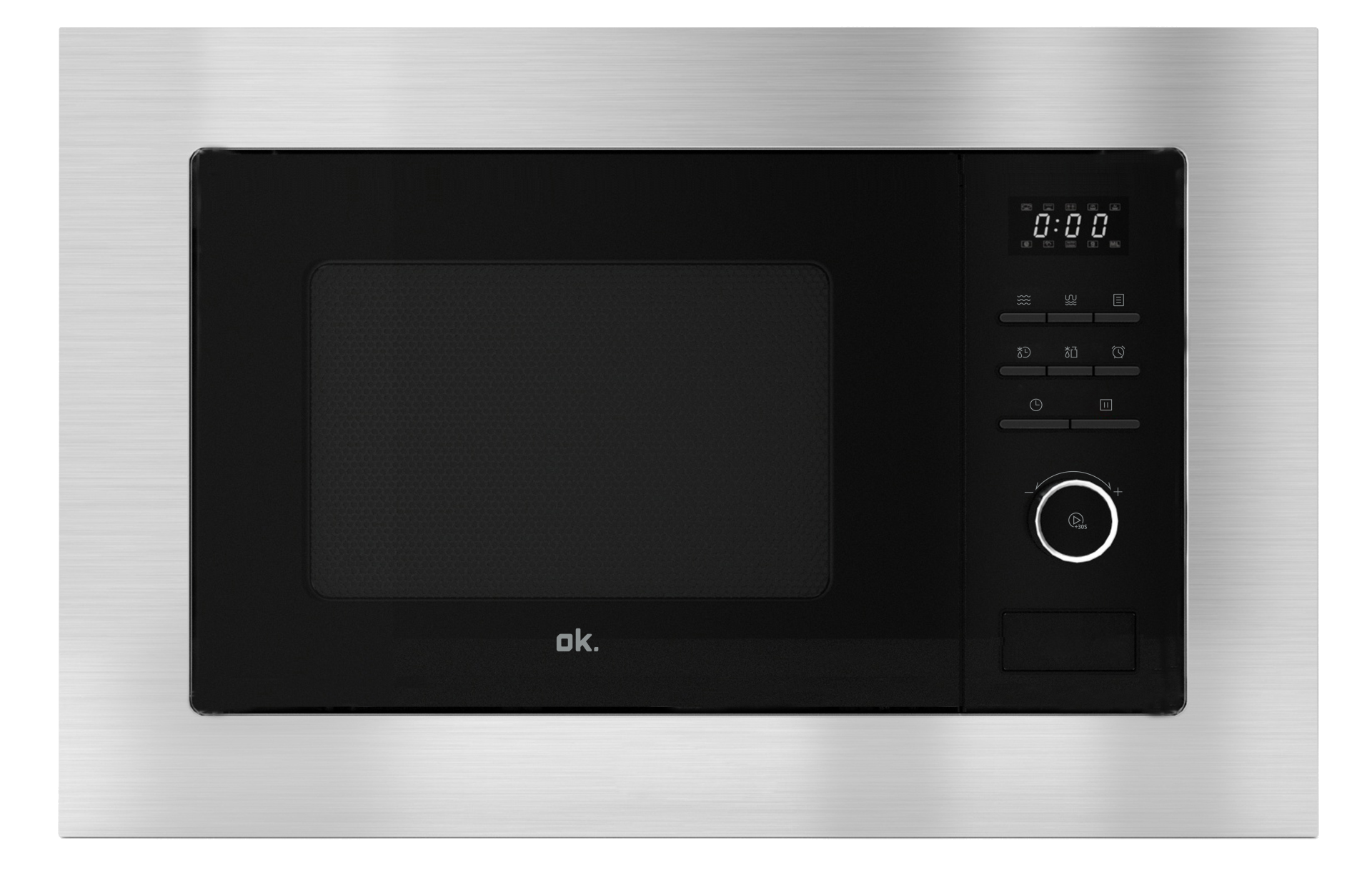 REACONDICIONADO Microondas integrable - OK OMWG 2022-31 BI DM, 800 W, 5 niveles de potencia, 20 l, Con Grill, Gris y Negro