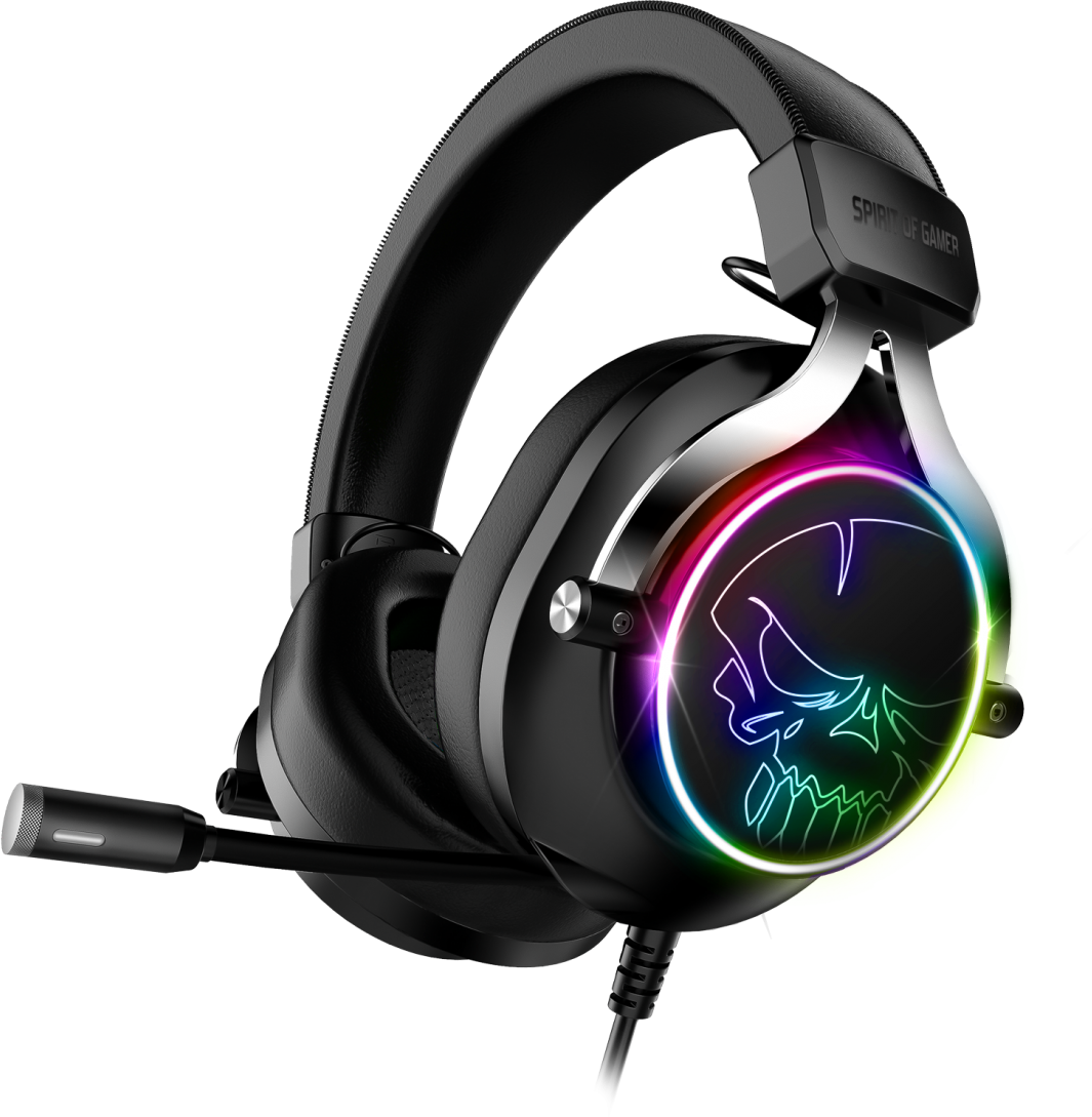 SPIRIT OF GAMER Xpert-H600 fejhallgató mikrofonnal, USB + 3,5mm Jack, RGB világítás, fekete (MIC-XH600)