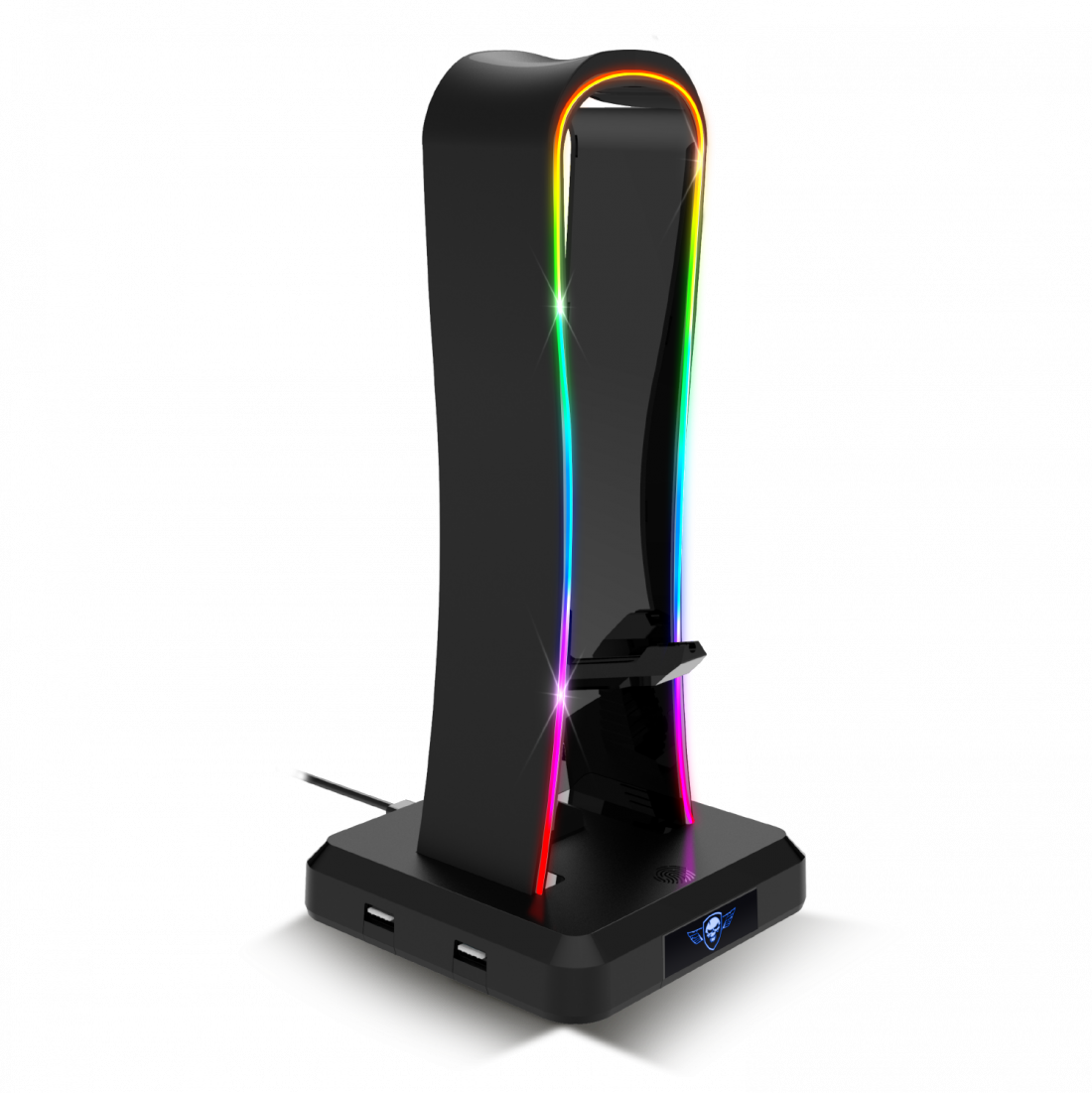 SPIRIT OF GAMER Sentinel fejhallgató állvány, 4xUSB2.0 HUB, RGB, fekete (SOG-STD1)