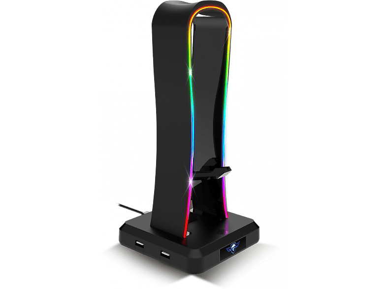 SPIRIT OF GAMER Sentinel fejhallgató állvány, 4xUSB2.0 HUB, RGB, fekete (SOG-STD1)