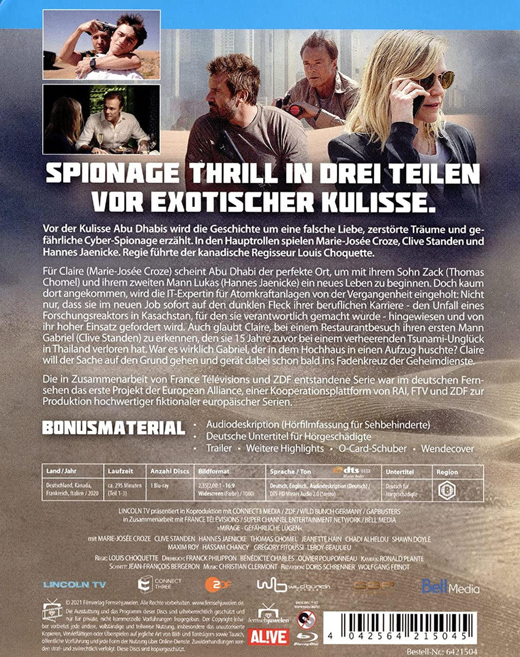 Filmcover mit Schauspielern, Text in mehreren Sprachen und Filmrolle.