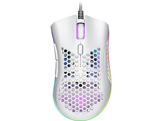 ISY IGM 4500 - Mouse per gaming, Connessione con cavo, Ottica con diodi laser, 7200 dpi, Bianco