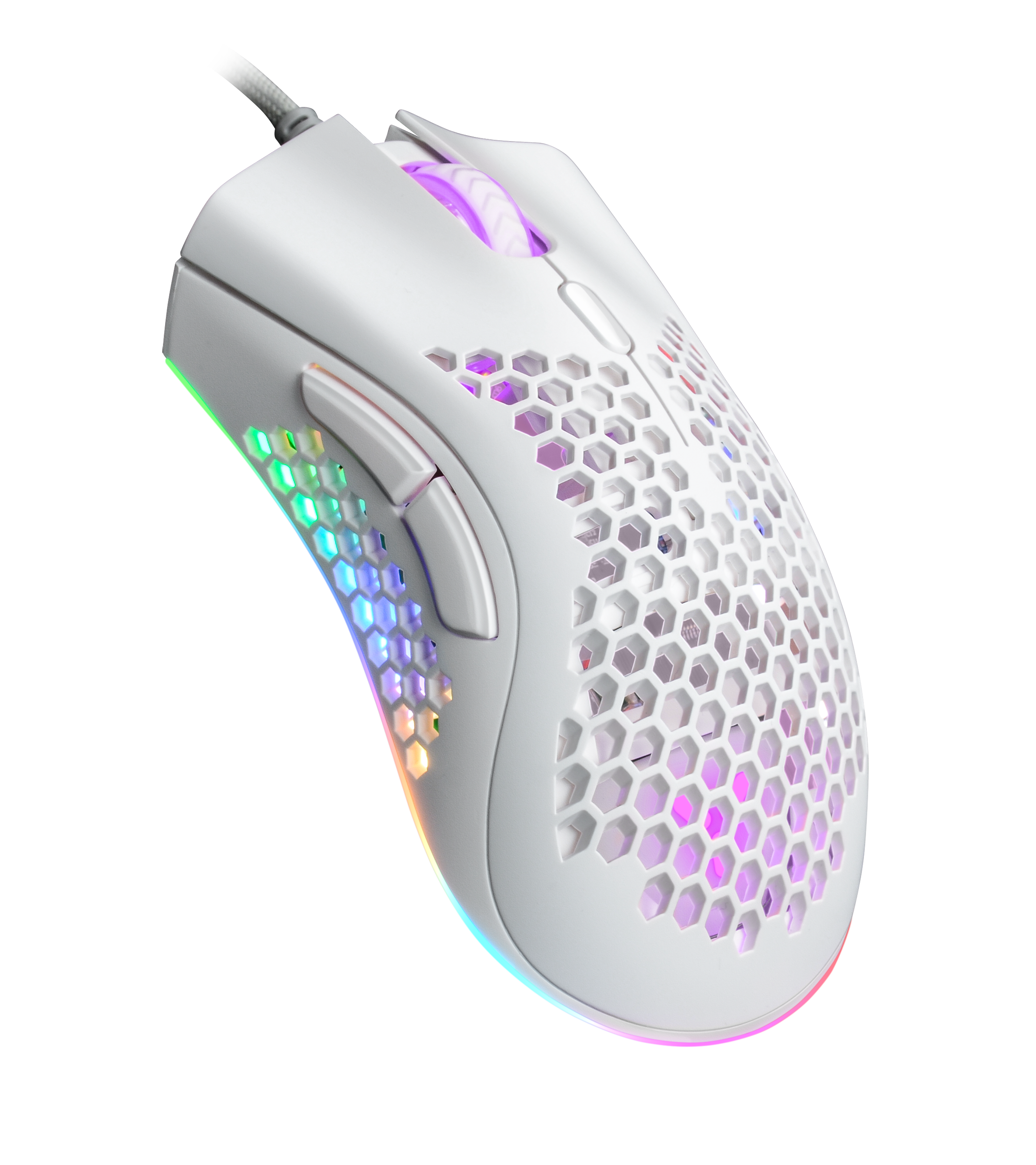 ISY IGM 4500 - Mouse per gaming, Connessione con cavo, Ottica con diodi laser, 7200 dpi, Bianco