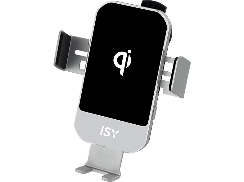 ISY ICC-5015 Kabelloses Smartphone Auto-Ladegerät Universal, Silber  kabelloses Laden
