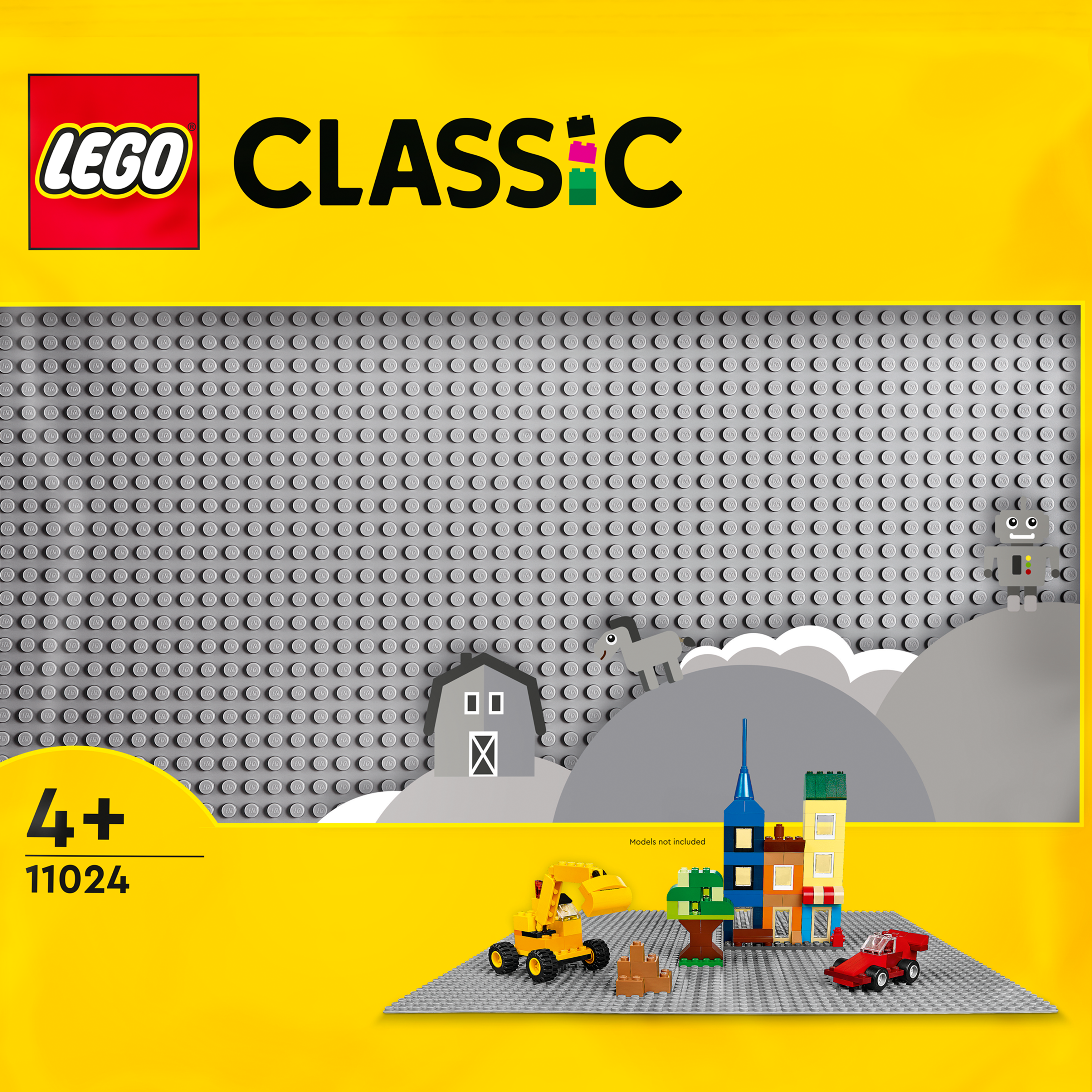 11024 Classic Bausatz, LEGO Grau Bauplatte Graue