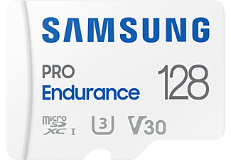 SAMSUNG PRO Endurance (2022) - Scheda di memoria micro SDXC  (128 GB, 100 MB/s, Bianco)