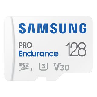 SAMSUNG PRO Endurance (2022) - Scheda di memoria micro SDXC  (128 GB, 100 MB/s, Bianco)