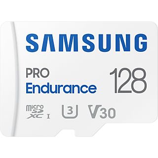 SAMSUNG PRO Endurance (2022) - Scheda di memoria micro SDXC  (128 GB, 100 MB/s, Bianco)