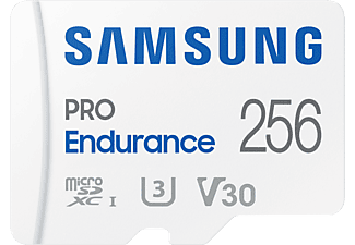 SAMSUNG PRO Endurance (2022) - Scheda di memoria micro SDXC  (256 GB, 100 MB/s, Bianco)