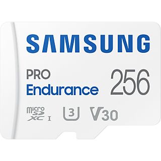 SAMSUNG PRO Endurance (2022) - Scheda di memoria micro SDXC  (256 GB, 100 MB/s, Bianco)