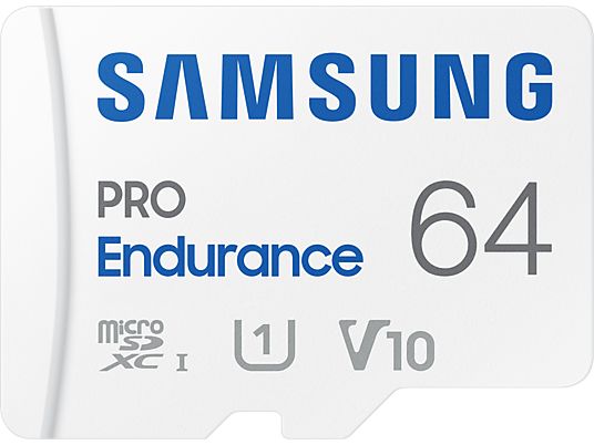 SAMSUNG PRO Endurance (2022) - Micro-SDXC-Speicherkarte  (64 GB, 100 MB/s, Weiss)