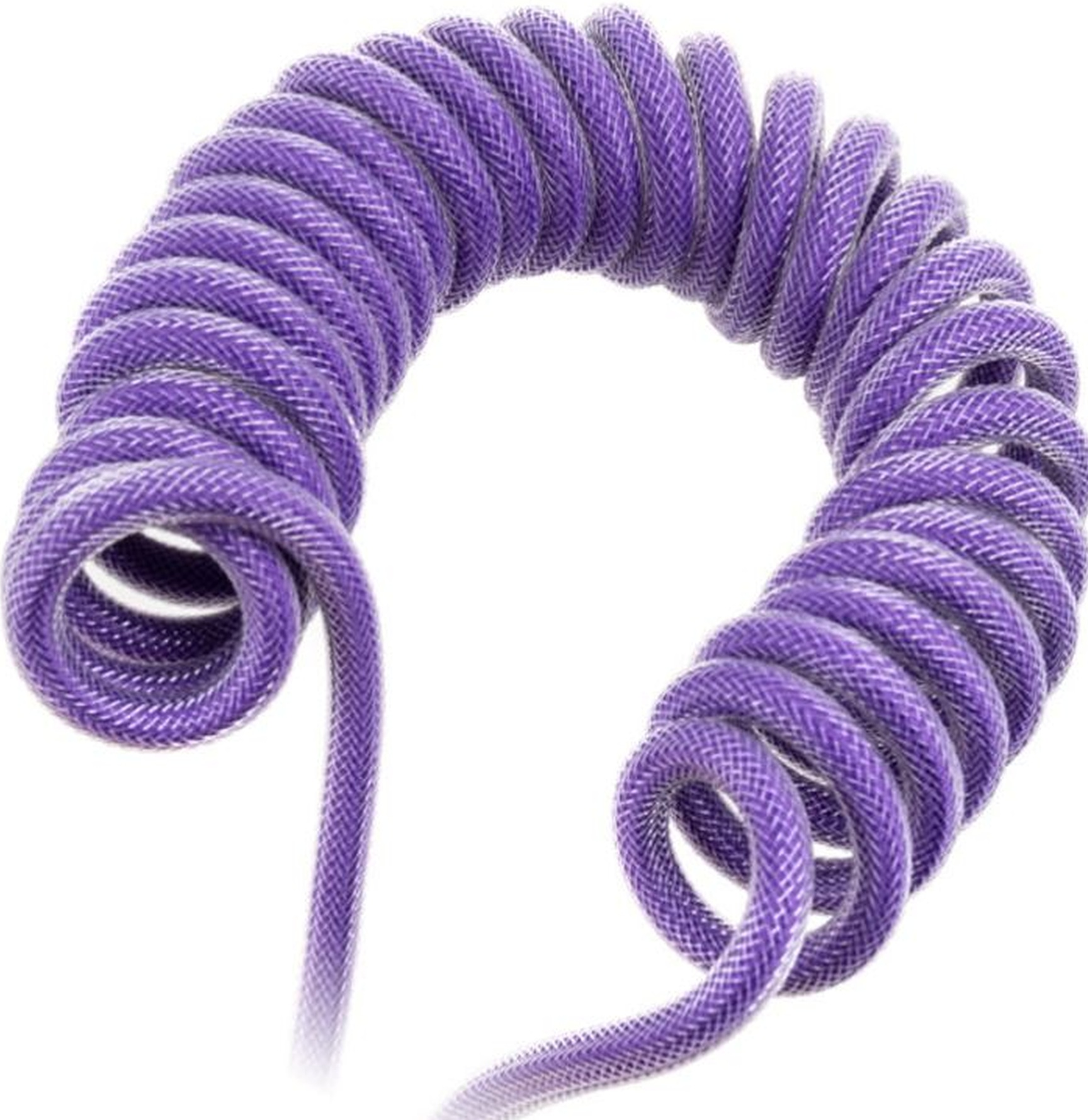 Un câble violet enroulé, avec une surface texturée.