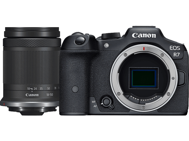 CANON EOS R7 Body + RF-S 18-150mm F3.5-6.3 IS STM Systemkamera mit Objektiv 18 - 150 mm, 7.5 cm Display Touchscreen, WLAN