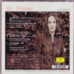 CD-Cover von 'The Messenger' von Hélène Grimaud. Das Cover hat ein Bild einer Frau und Text.