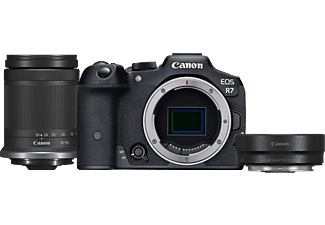 CANON Boîtier EOS R7 + RF-S 18-150 mm F3.5-6.3 IS STM + adaptateur EF-EOS R - Appareil photo à objectif interchangeable Noir